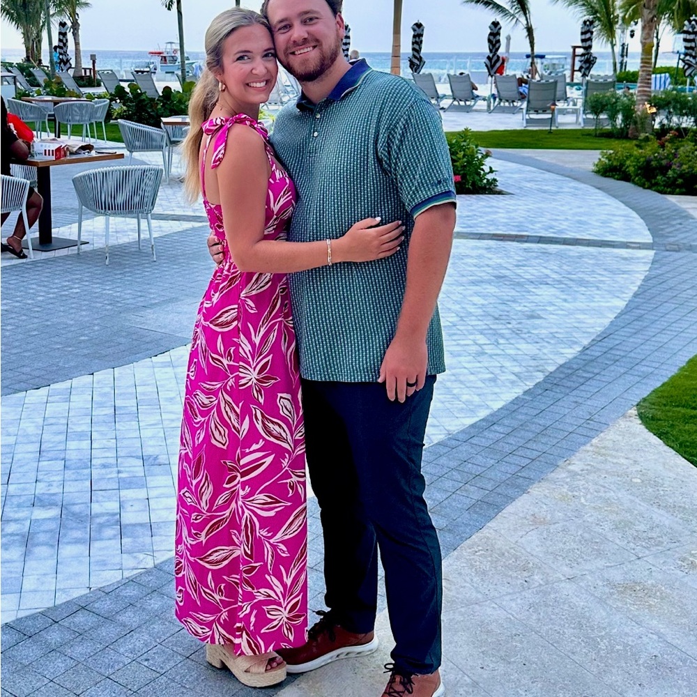 Pink Tropical Maxi Dress